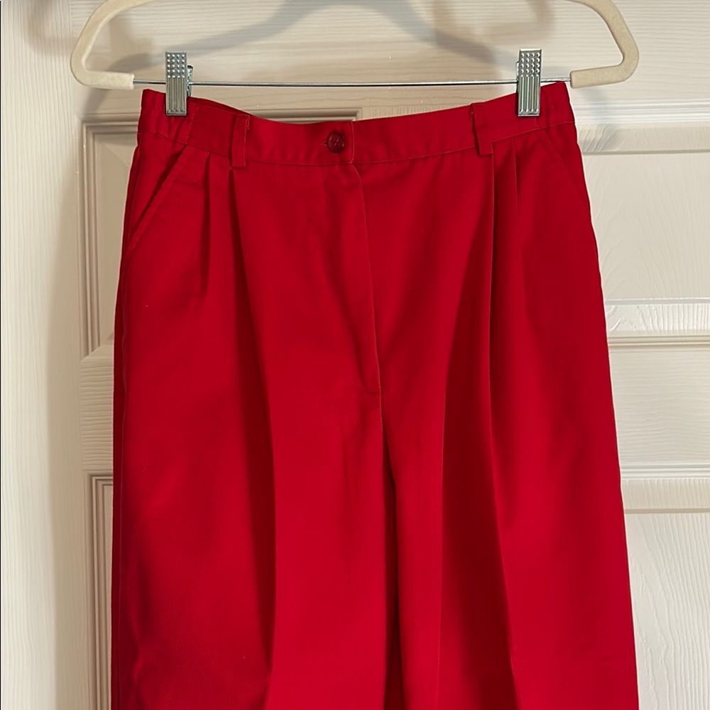 Vibrant Red Pendleton Knockabouts Pleated Trousers